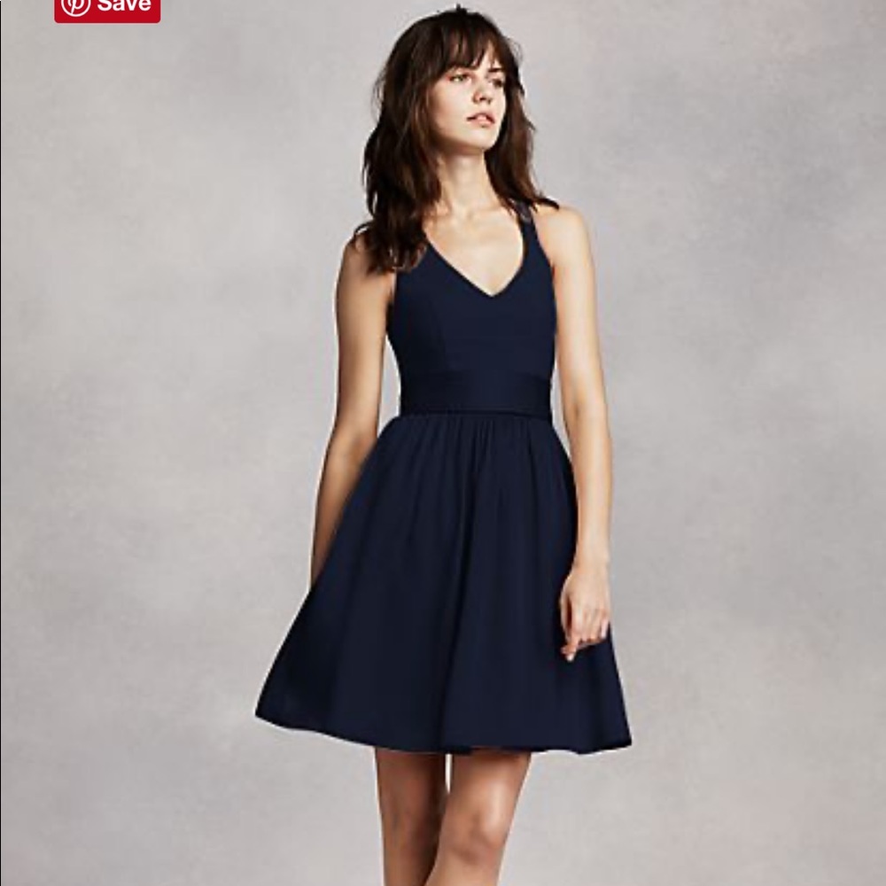 White by Vera Wang Short Halter Bridesmaid Dress